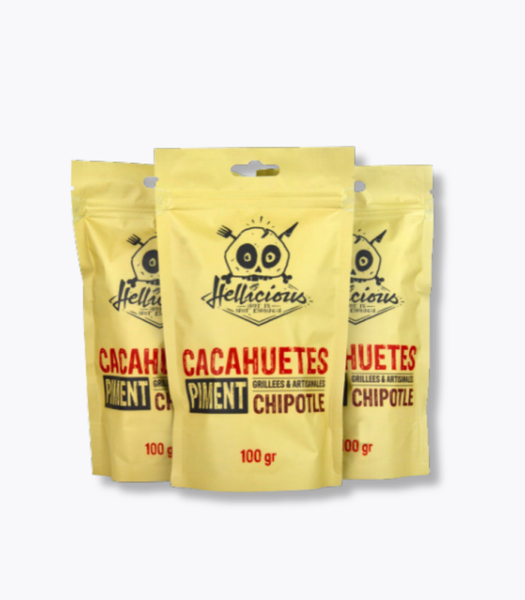 Paquets cacahuètes chipotle Hellicious