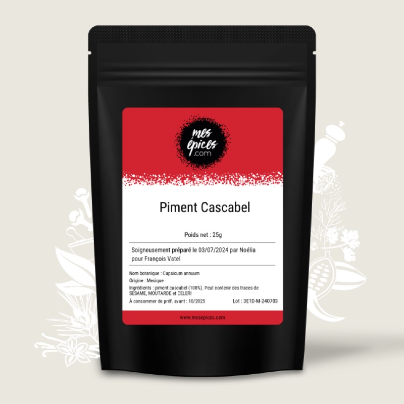 Piment Cascabel séché entier sachet
