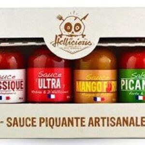 Coffret découverte 6 sauces piquantes Hellicious