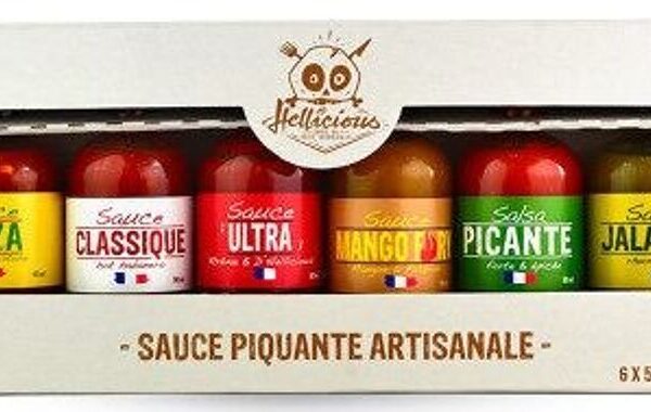 Coffret découverte 6 sauces piquantes Hellicious
